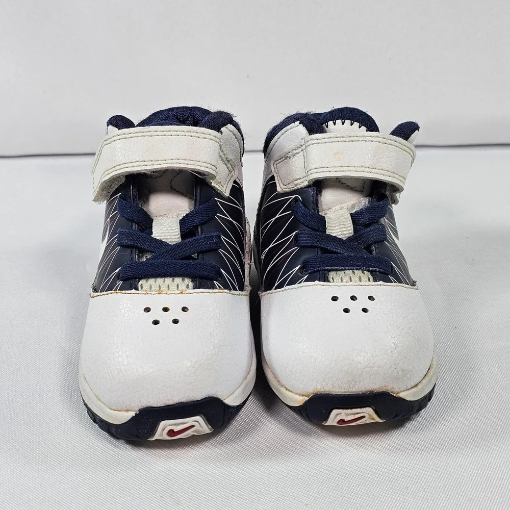 Nike LeBron 7 Kids Sneakers White Navy Blue Hook and Loop Toddler Size 5c‎ 2010